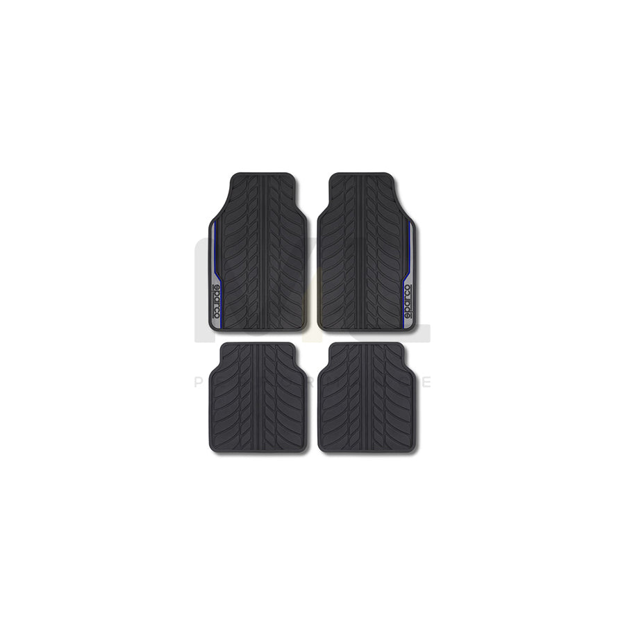 SPARCO F507 SPCF507BL Floor mat set PVC, Front and Rear, Black, Blue | ML Performance Car Parts