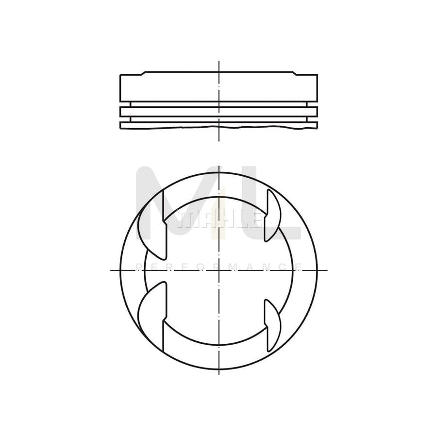 MAHLE ORIGINAL 607 79 00 Piston 75,00 mm, without cooling duct | ML Performance Car Parts