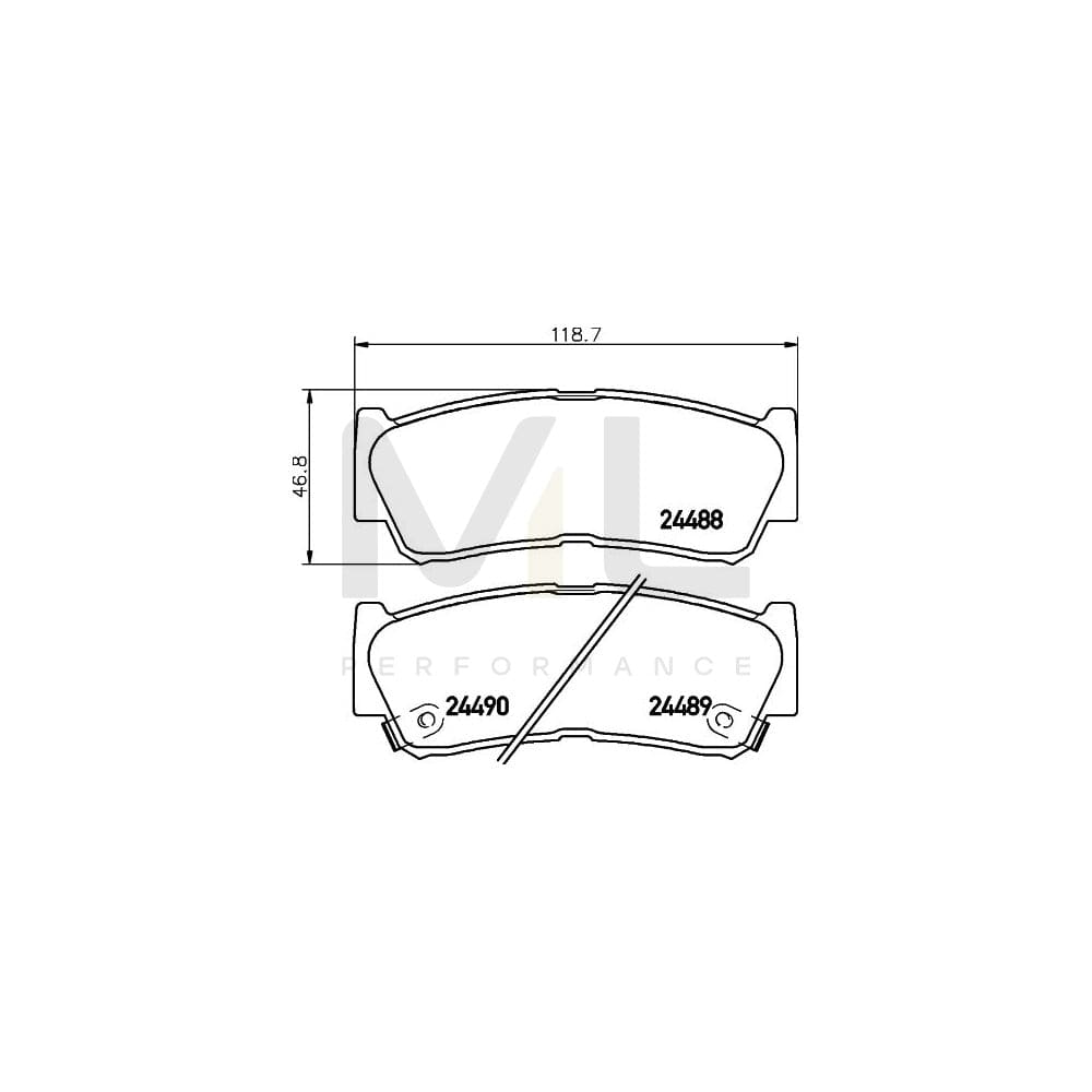 Hella 8DB 355 013-081 Brake Pad Set With Acoustic Wear Warning, With Accessories | ML Performance Car Parts