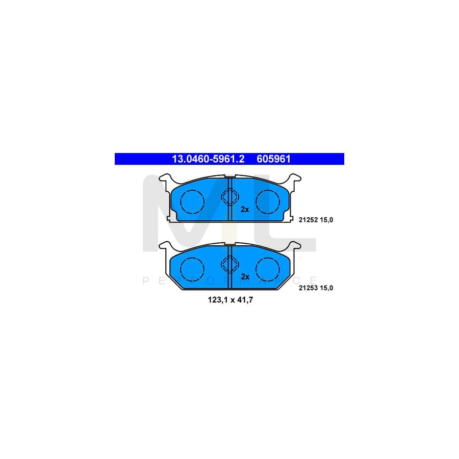 ATE 13.0460-5961.2 Brake pad set excl. wear warning contact, not prepared for wear indicator | ML Performance Car Parts