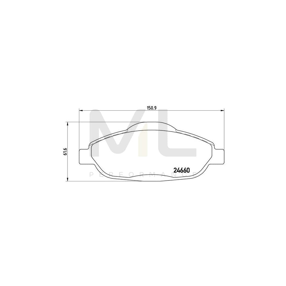 Brembo P 61 101X Brake Pad Set Excl. Wear Warning Contact, With Brake Caliper Screws | ML Performance Car Parts