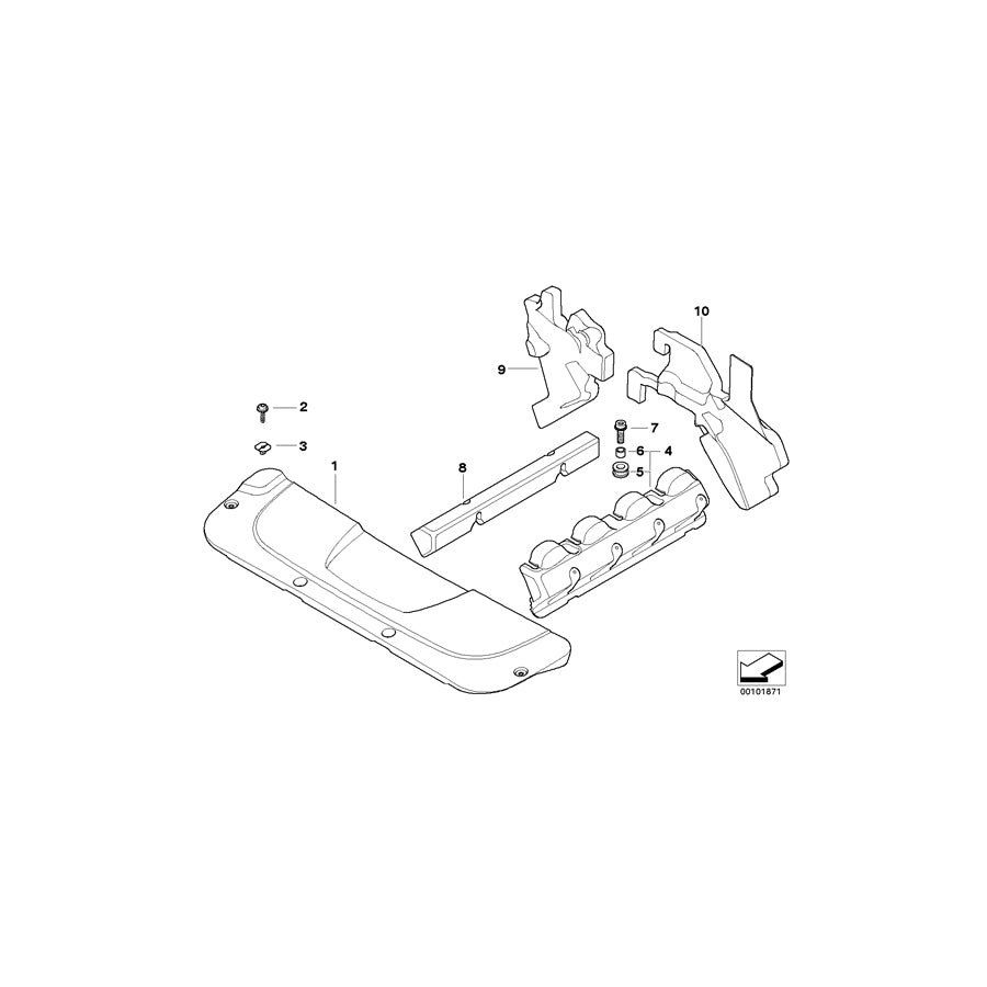 Genuine BMW 11147789687 E65 Covering, Rear Right (Inc. 740d) | ML Performance UK Car Parts