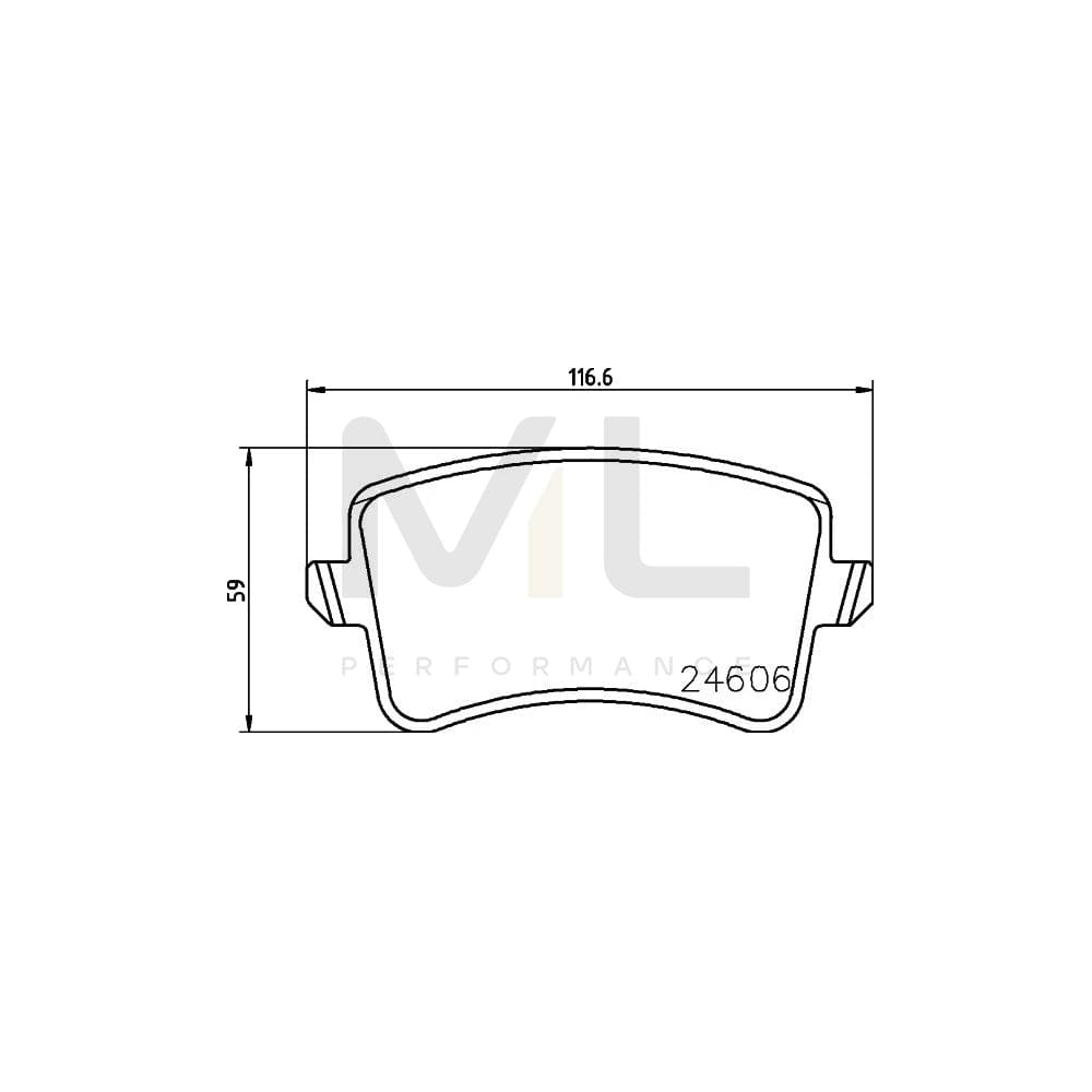 Hella 8DB 355 025-391 Brake Pad Set Not Prepared For Wear Indicator, With Brake Caliper Screws, With Accessories | ML Performance Car Parts