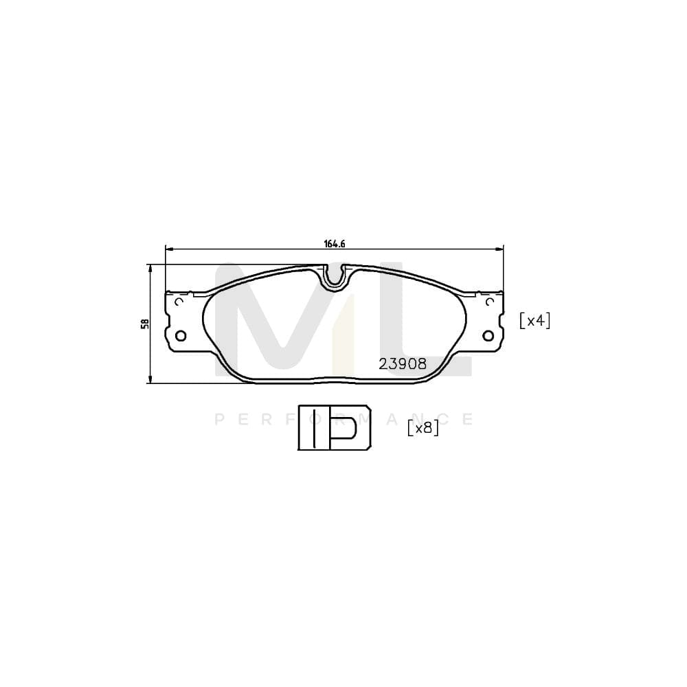 Hella 8DB 355 012-251 Brake Pad Set Prepared For Wear Indicator, With Accessories | ML Performance Car Parts