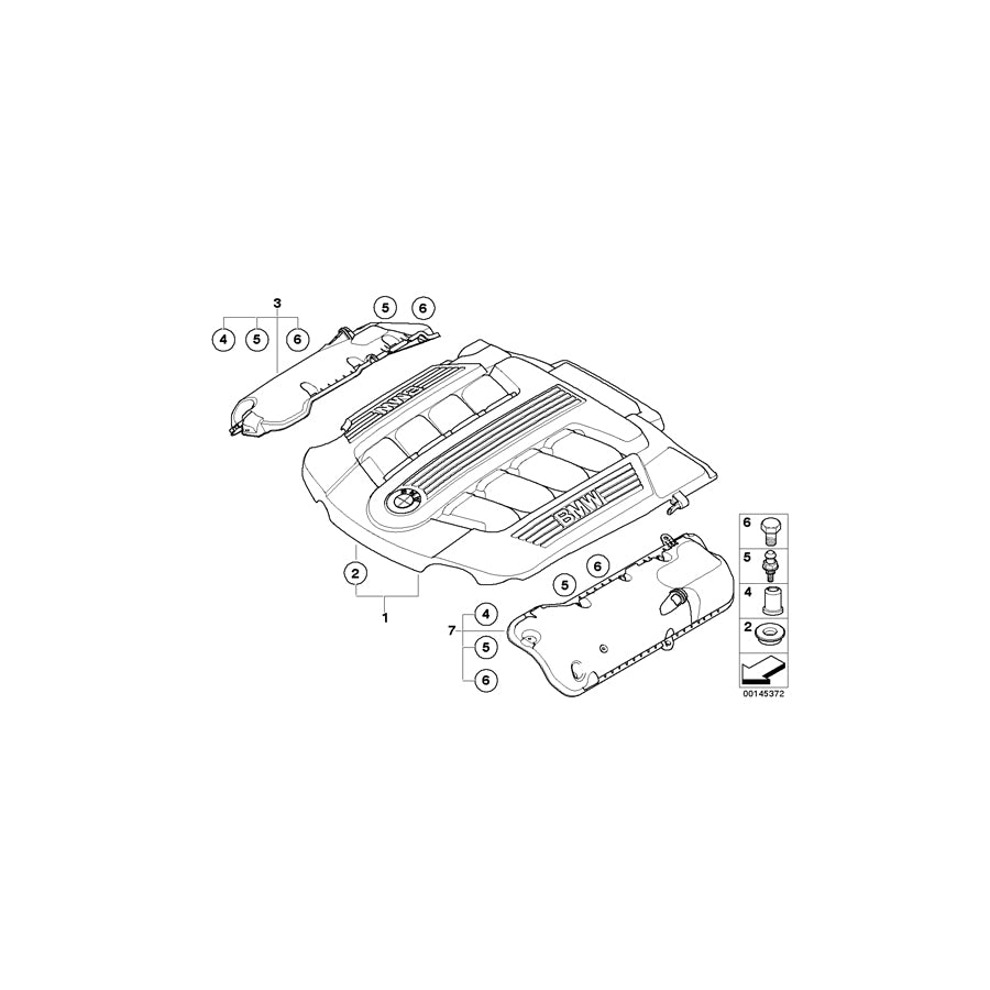 Genuine BMW 11147792434 E65 Injector Cover Zyl. 5-8 (Inc. 745d) | ML Performance UK Car Parts