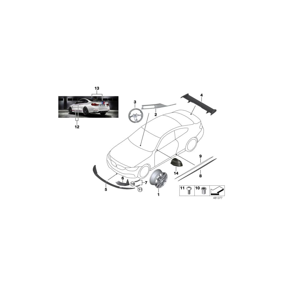 Genuine BMW 51147993021 F82 Set Adhesive Film Left M4 DTM (Inc.  & M4 GTS) | ML Performance UK Car Parts