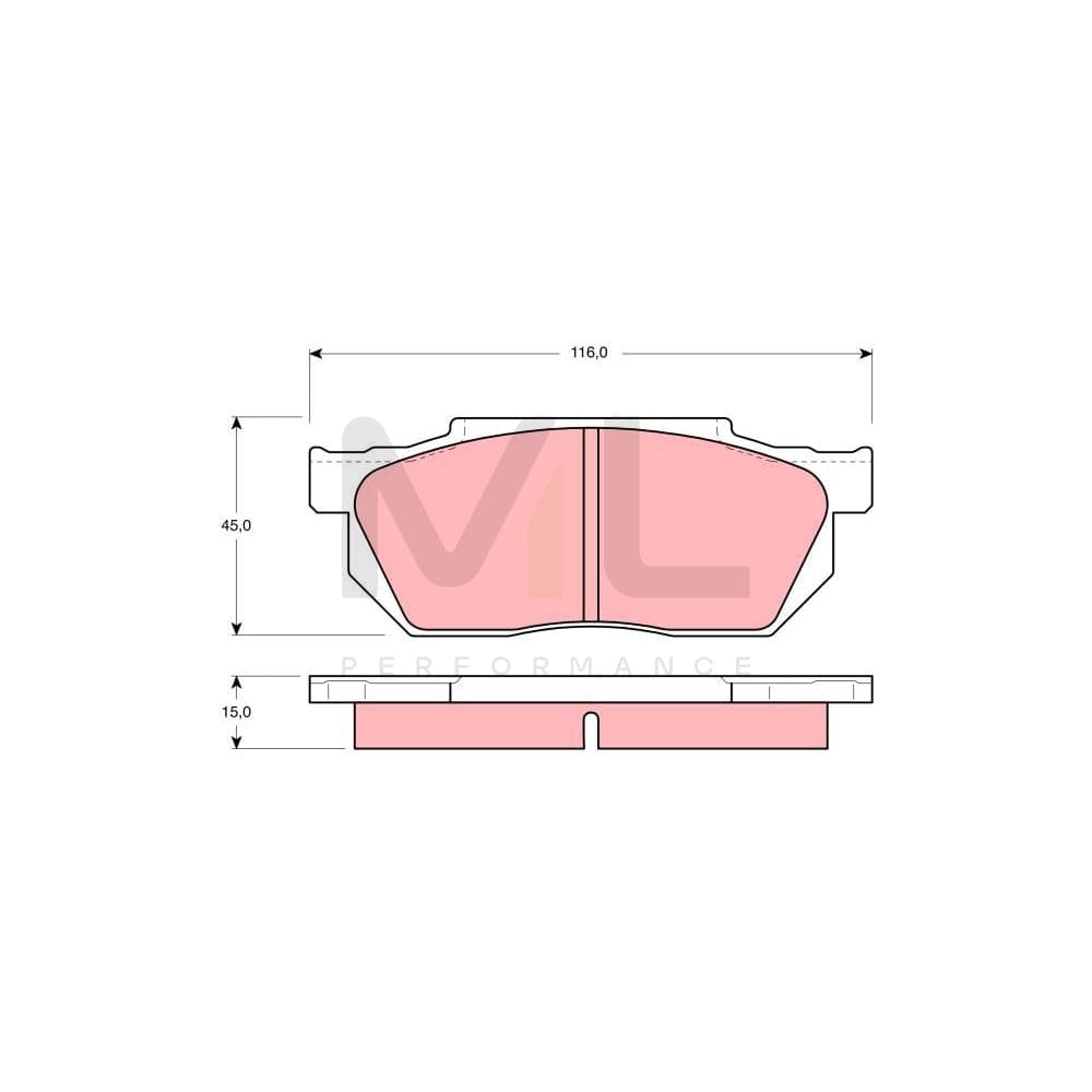 TRW Gdb358 Brake Pad Set Not Prepared For Wear Indicator | ML Performance Car Parts