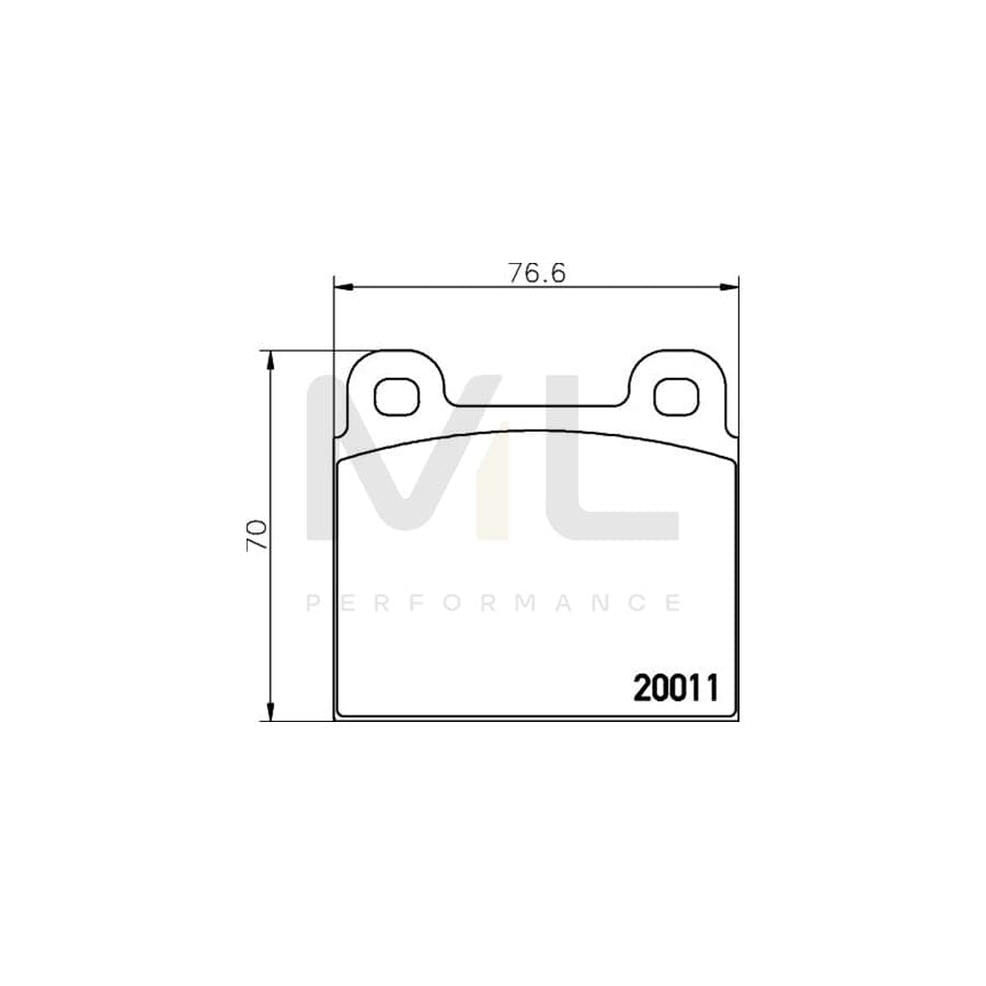 TEXTAR 2001105 Brake pad set not prepared for wear indicator | ML Performance Car Parts