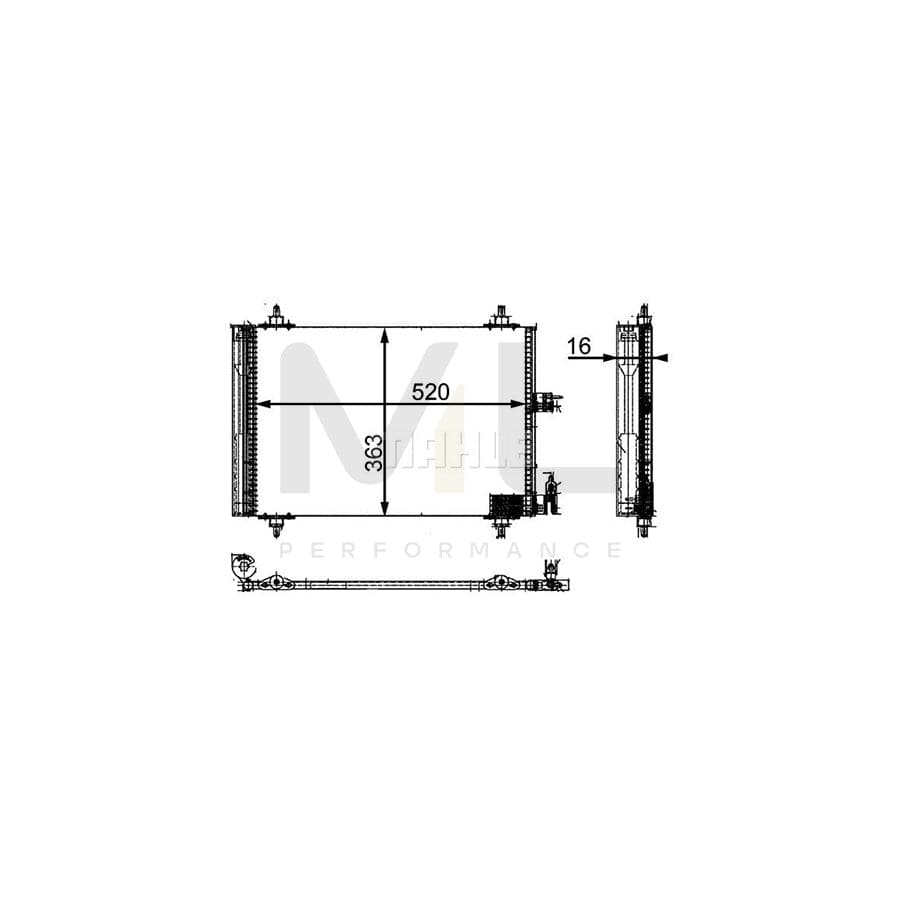 MAHLE ORIGINAL AC 323 000P Air conditioning condenser with dryer | ML Performance Car Parts