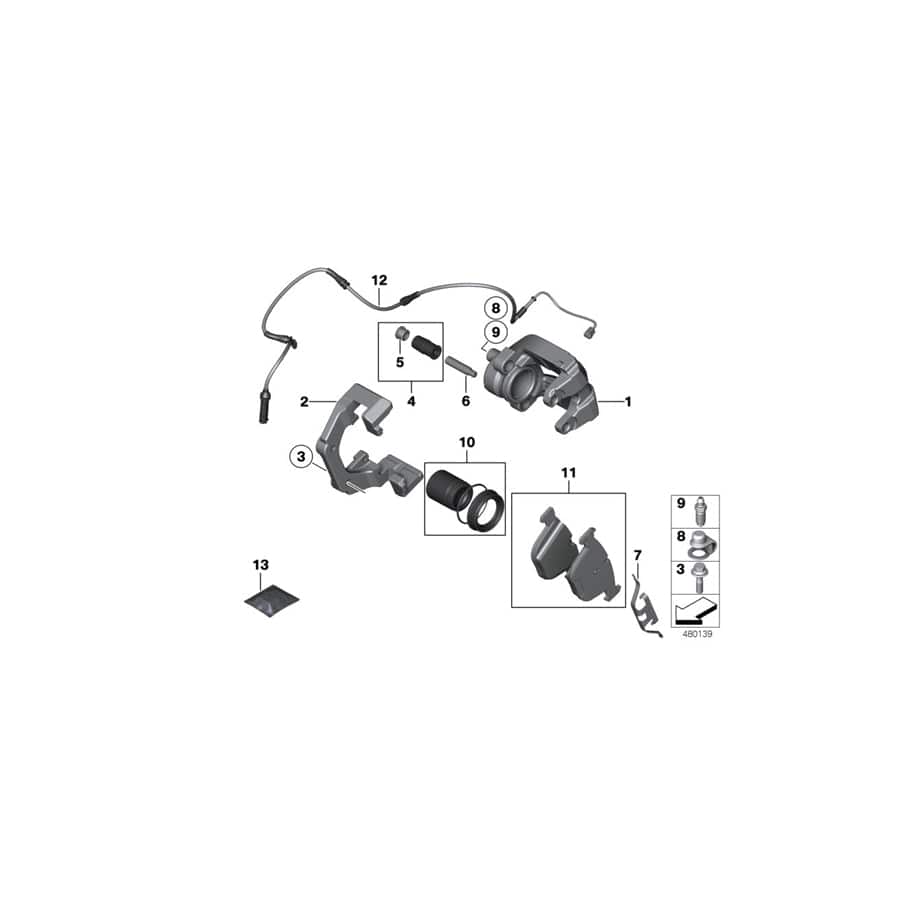 Genuine BMW 34216758058 E64 E63 Caliper Housing Right (Inc. 528xi, 528i & 530d) | ML Performance UK Car Parts