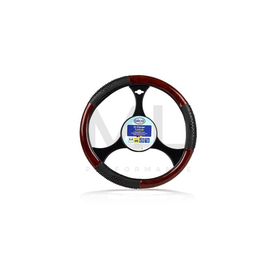 ALCA Luxus 593000 Steering wheel cover Black, Ø: 37-39cm, PVC, wood effect | ML Performance Car Parts