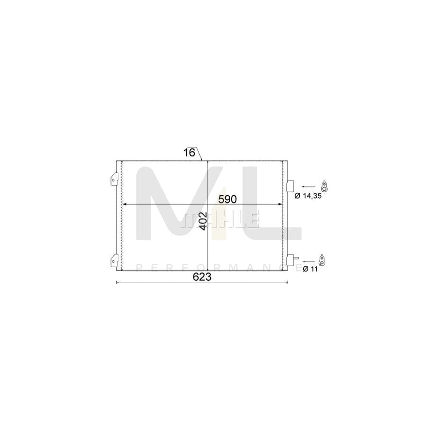 MAHLE ORIGINAL AC 650 000S Air conditioning condenser without dryer | ML Performance Car Parts