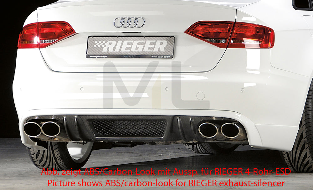 Rieger 00055506 Audi B8 B81 A4 Rear Diffuser 1 | ML Performance UK Car Parts