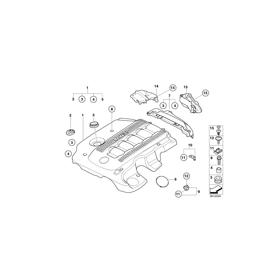 Genuine BMW 11147794769 E60 E61 Acoustic Cover Rear (Inc. 535d) | ML Performance UK Car Parts