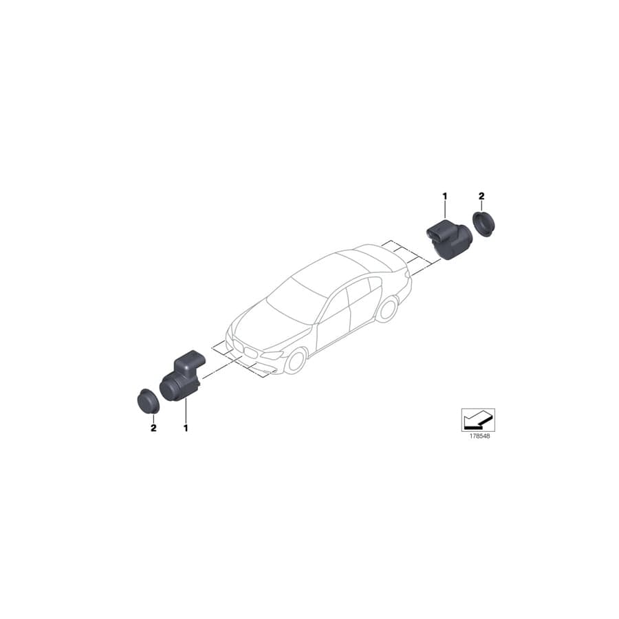 Genuine BMW 66206935599 E87 E92 E90 Ultrasonic Sensor, Japan Red U438 (Inc. 118d, 330xd & 316d) | ML Performance UK Car Parts