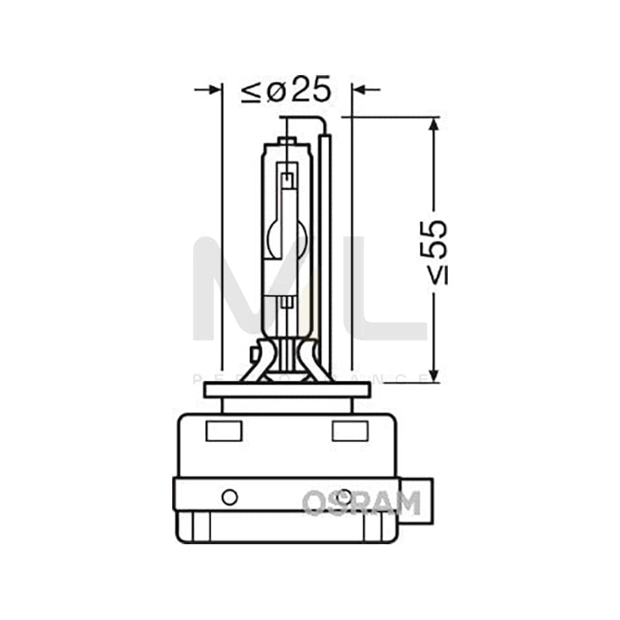 OSRAM XENARC ORIGINAL 66150 Bulb, spotlight D1R (gas discharge tube) 85V 35W PK32d-3 5000K Xenon | ML Performance Car Parts