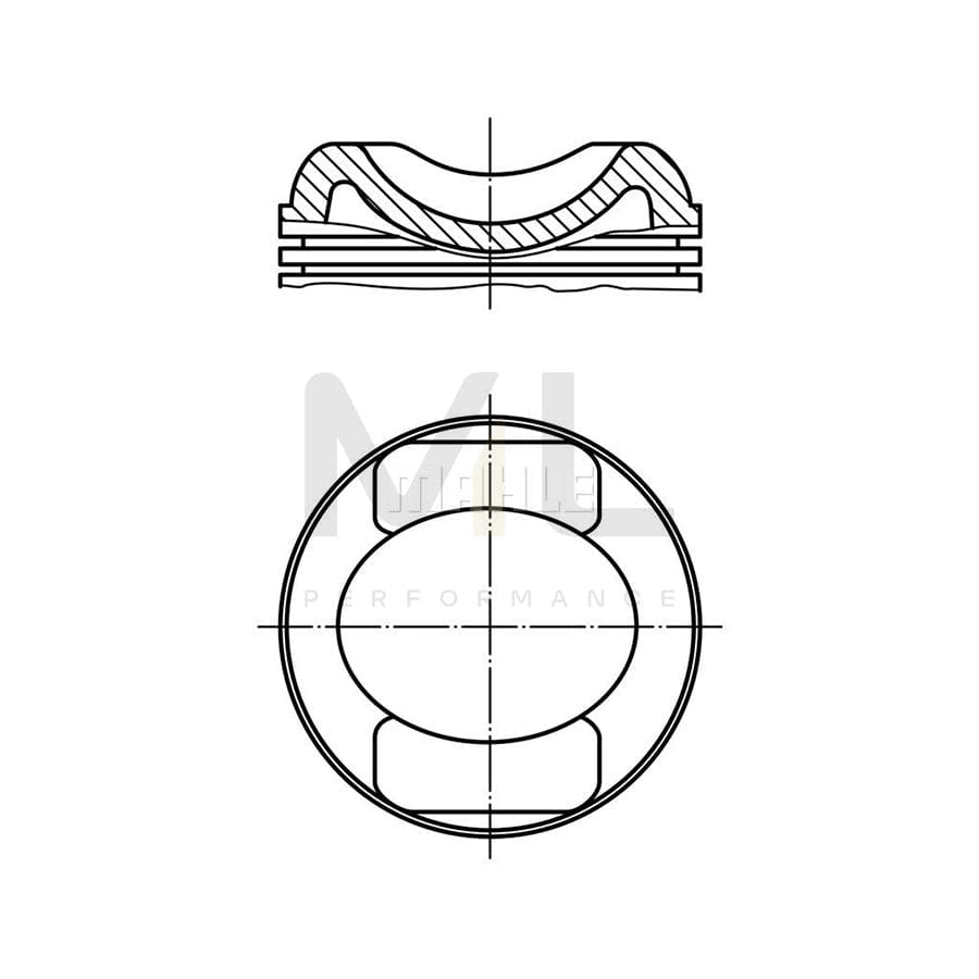 MAHLE ORIGINAL 031 54 01 Piston 74,5 mm, without cooling duct | ML Performance Car Parts