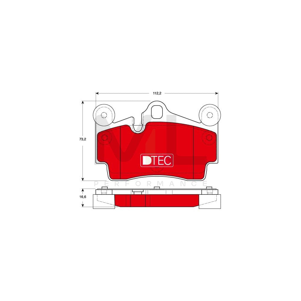 TRW Dtec Cotec Gdb1653Dte Brake Pad Set Prepared For Wear Indicator | ML Performance Car Parts