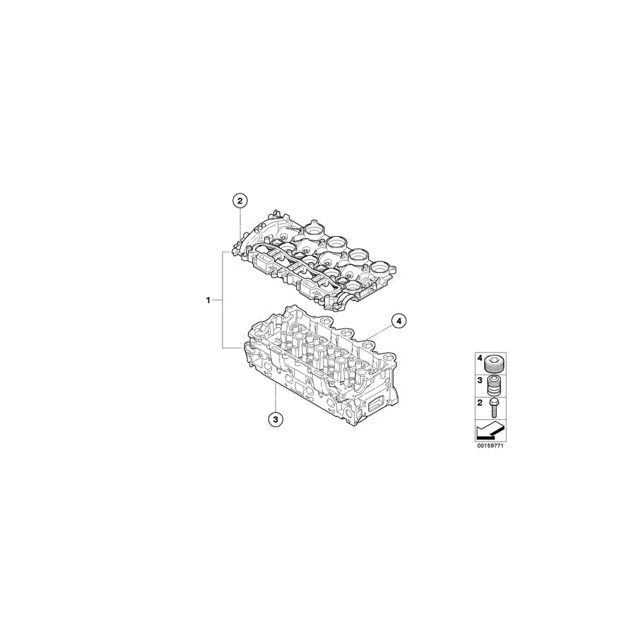 Genuine BMW 11127805926 R56 Cylinder Head With Valves (Inc. One D & Cooper D) | ML Performance UK Car Parts