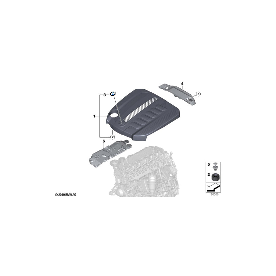 Genuine BMW 11147800119 E70 E71 Acoustic Cover Rear (Inc. X6 40dX, X5 40dX & X5 30dX) | ML Performance UK Car Parts