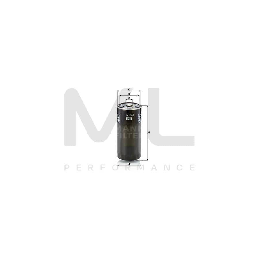 MANN-FILTER W 730/3 Oil Filter for PORSCHE 911 Spin-on Filter | ML Performance Car Parts