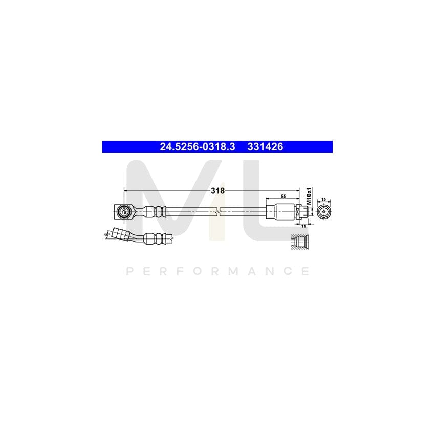 ATE 24.5256-0318.3 Brake Hose 329mm, M10x1 | ML Performance Car Parts