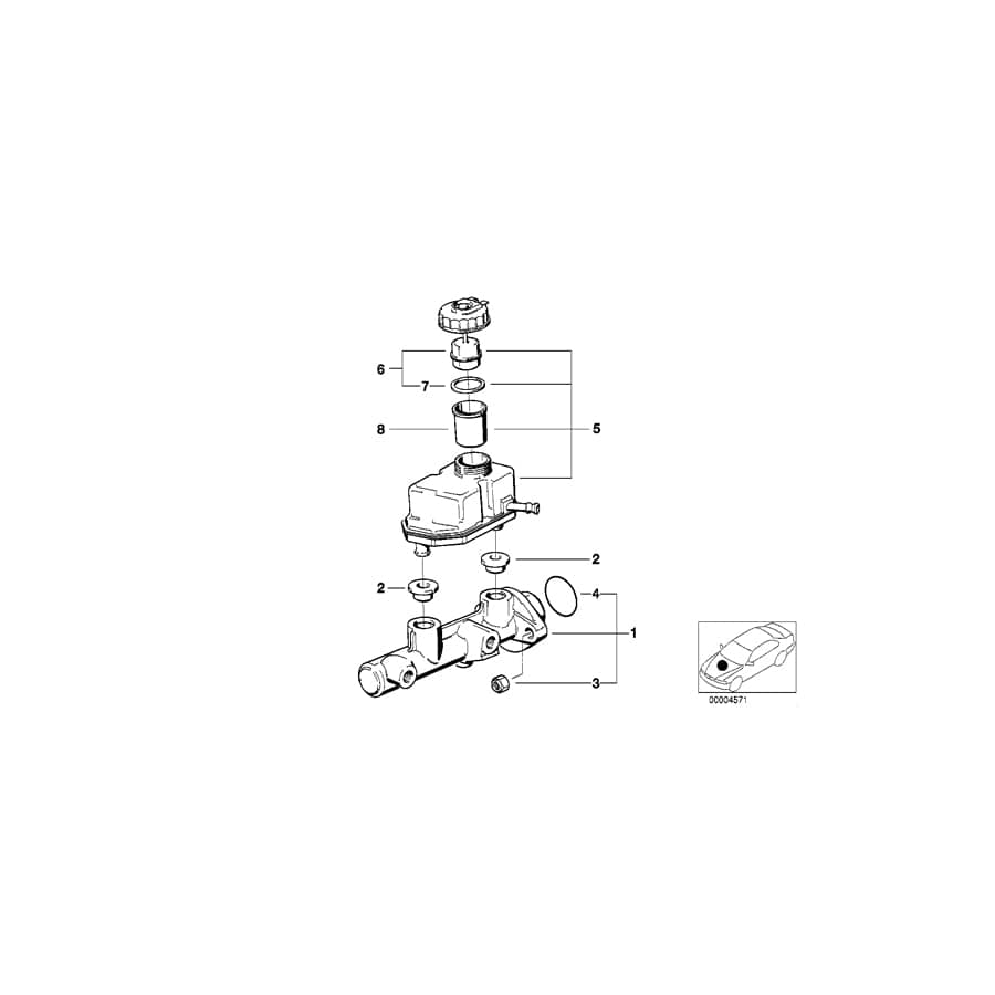 Genuine BMW 34311163711 E36 Brake Master Cylinder (Inc. 316i 1.6, Z3 2.5i & 325td) | ML Performance UK Car Parts