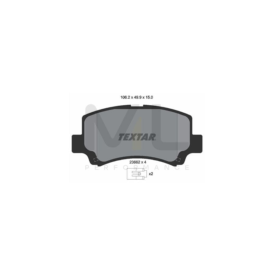 TEXTAR 2366201 Brake pad set incl. wear warning contact | ML Performance Car Parts