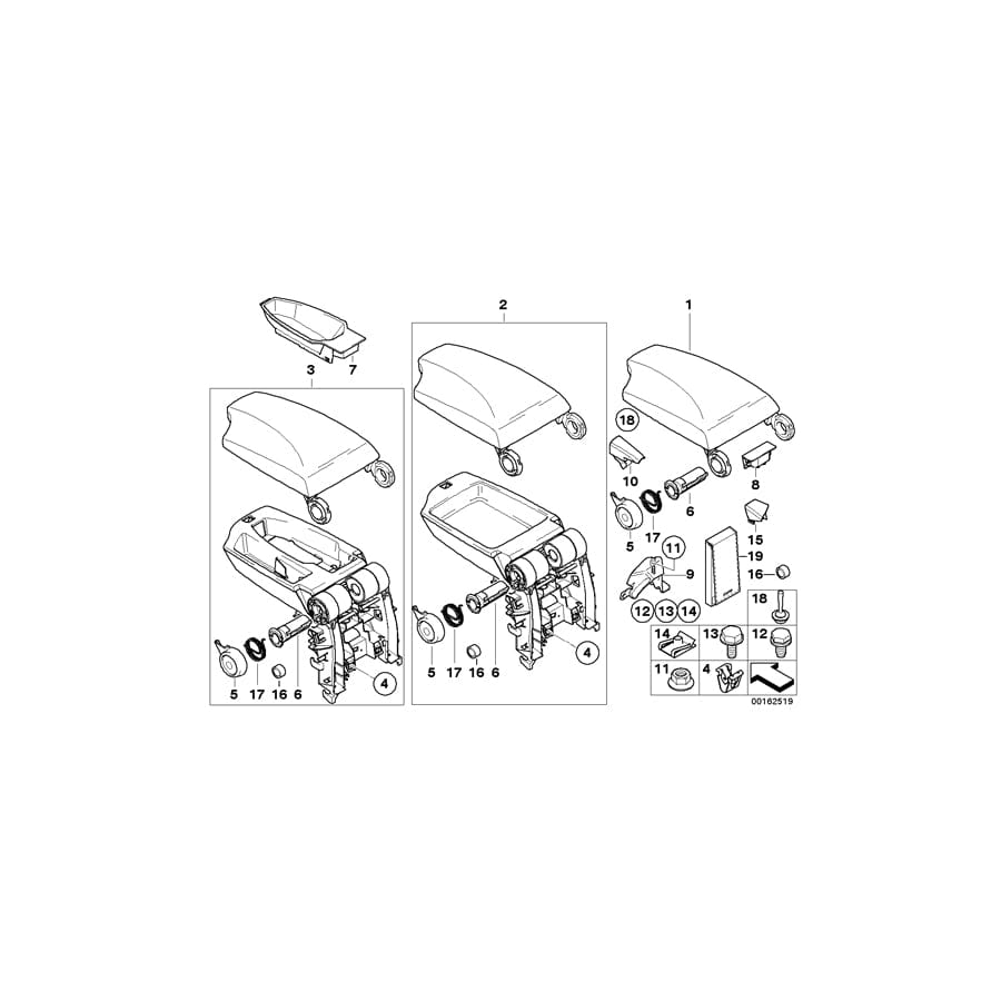 Genuine BMW 51167124592 E82 E87 Cover, Center Arm Rest SCHWARZ (Inc. 118d, 130i & M Coupé) | ML Performance UK Car Parts