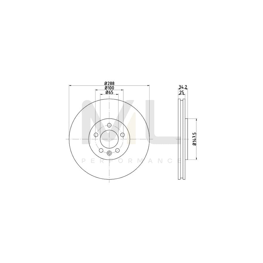 TEXTAR 92082400 Brake Disc Internally Vented, without wheel hub, without wheel studs | ML Performance Car Parts