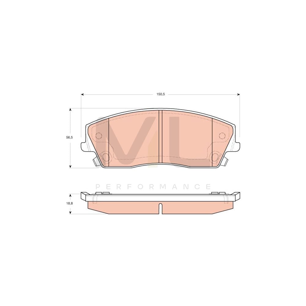 TRW Gdb4140 Brake Pad Set With Acoustic Wear Warning | ML Performance Car Parts