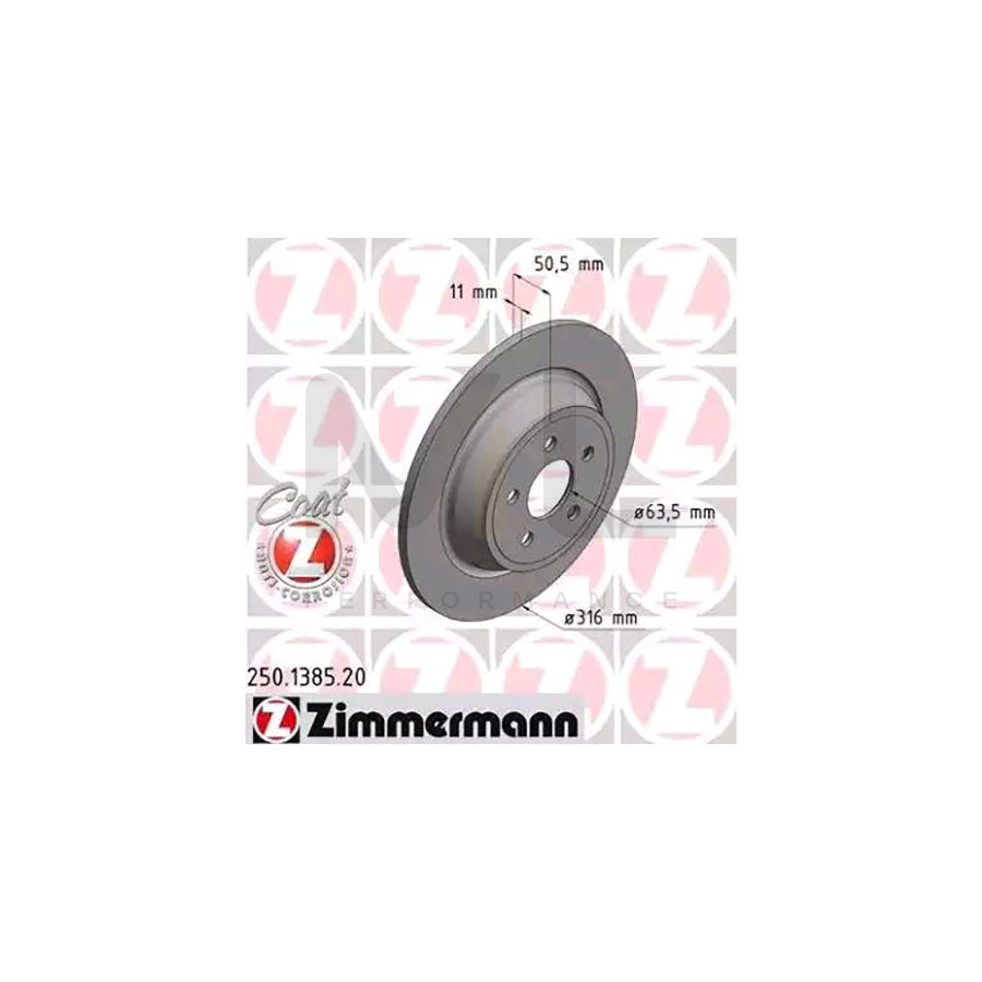 ZIMMERMANN COAT Z 250.1385.20 Brake Disc Solid, Coated | ML Performance Car Parts