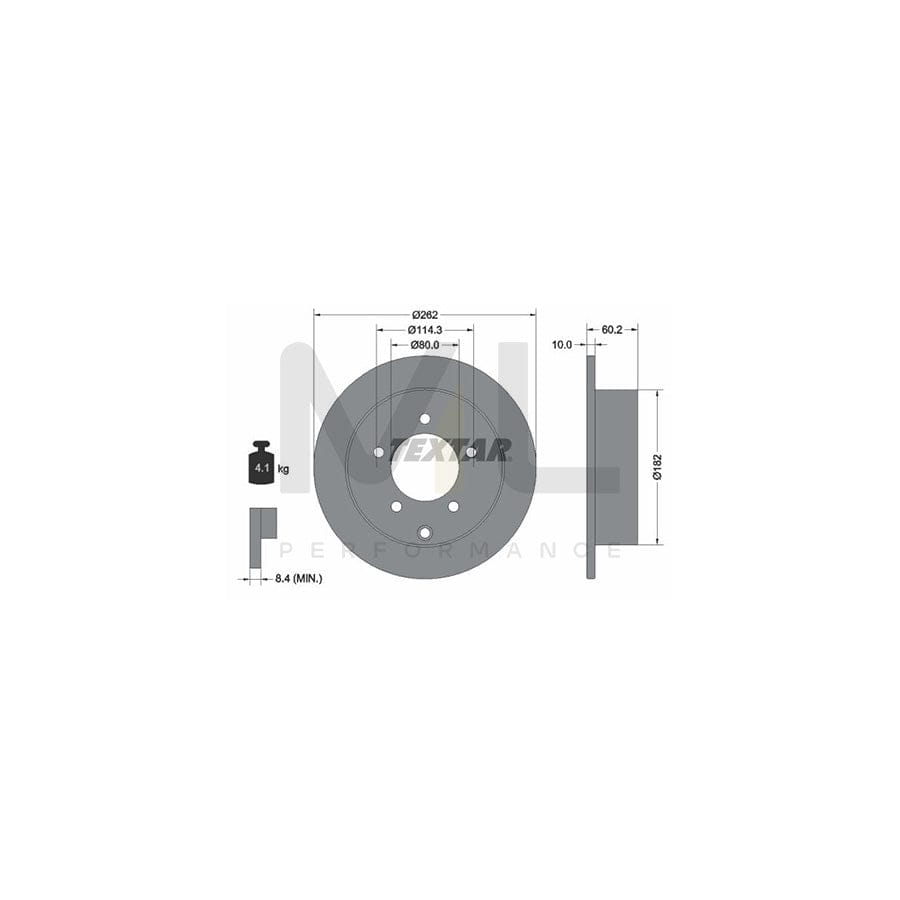 TEXTAR PRO 92227403 Brake Disc for MITSUBISHI LANCER Solid, Coated, without wheel hub, without wheel studs | ML Performance Car Parts