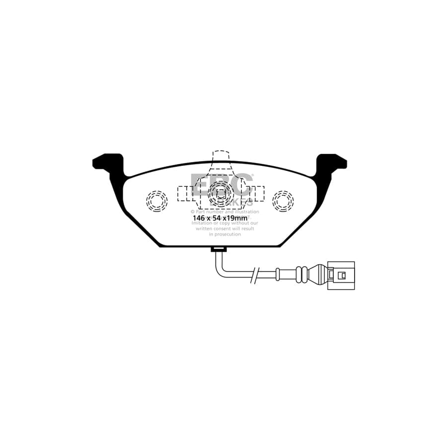 EBC PD18KF009 Audi Seat Skoda VW Yellowstuff Front Brake Pad & BSD Disc Kit - Girling/TRW/Bosch Caliper 2 | ML Performance UK Car Parts