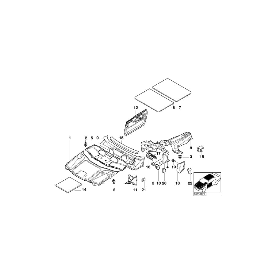 Genuine BMW 51488243778 E38 Upper Sound Insulating Dash Panel (Inc. 735iL, 728iL & 730iL) | ML Performance UK Car Parts