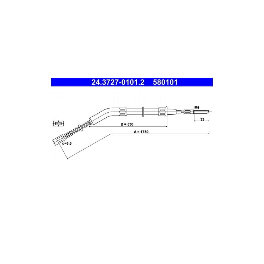 ATE 24.3727-0101.2 Hand Brake Cable