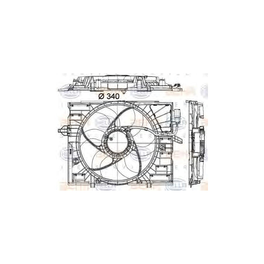 Hella 8EW 351 043-071 Fan, Radiator