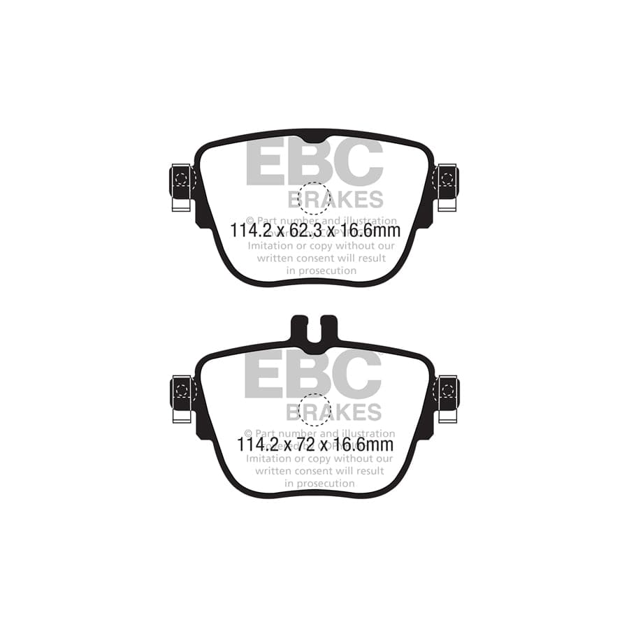 EBC PD03KR1000 Mercedes-Benz C257 W/S213 A/C238 Yellowstuff Rear Brake Pad & Plain Disc Kit 2 | ML Performance UK Car Parts