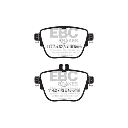 EBC PD03KR1000 Mercedes-Benz C257 W/S213 A/C238 Yellowstuff Rear Brake Pad & Plain Disc Kit 2 | ML Performance UK Car Parts