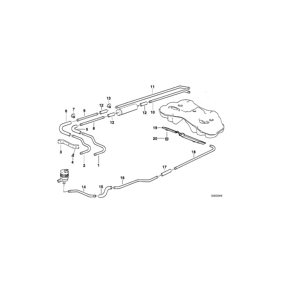 Genuine BMW 16111182118 E38 Rear Fuel Feed Line (Inc. 740i, 735i & 730i) | ML Performance UK Car Parts