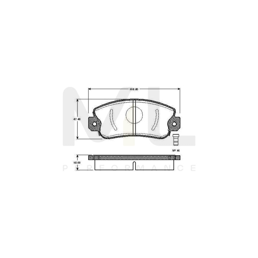 Bosch 0986Tb2201 Brake Pad Set Incl. Wear Warning Contact, With Accessories  | ML Performance Car Parts