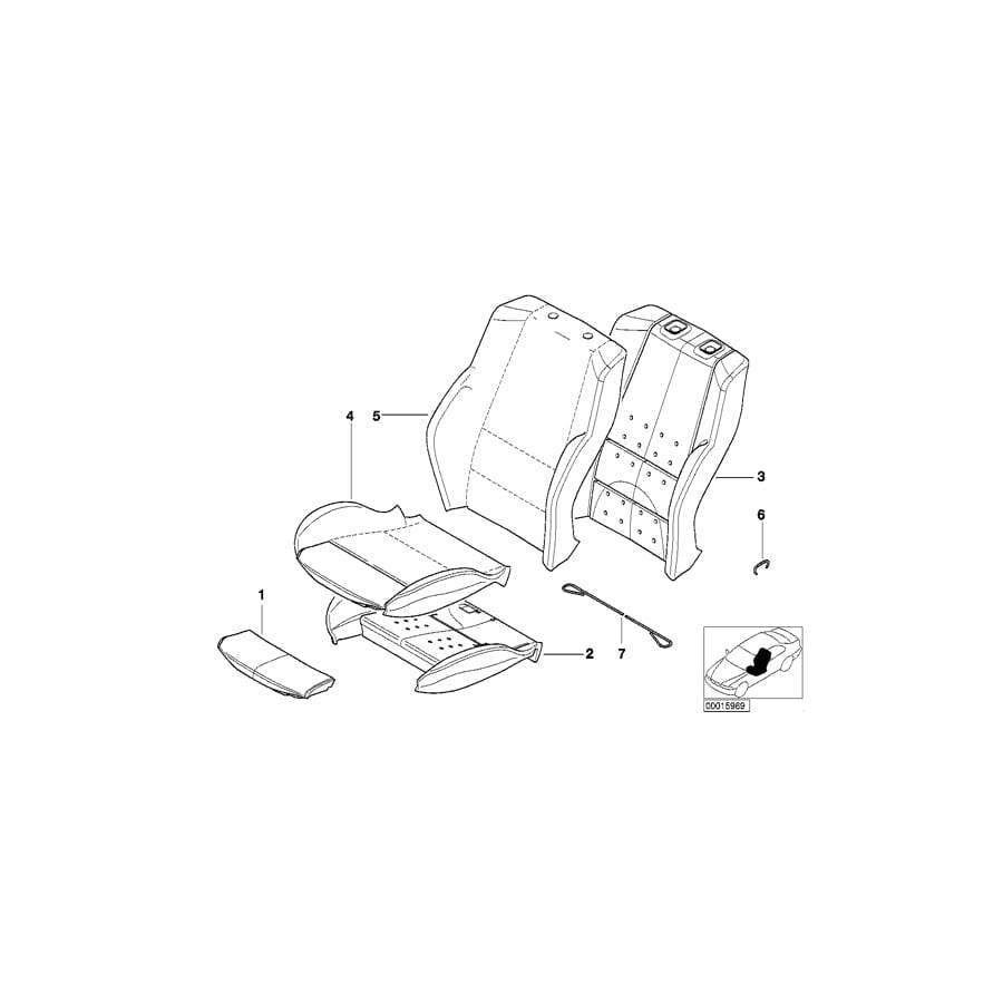 Genuine BMW 52108234906 E46 Seat Cover GRAU (Inc. 316i 1.6, 325xi & 320d) | ML Performance UK Car Parts