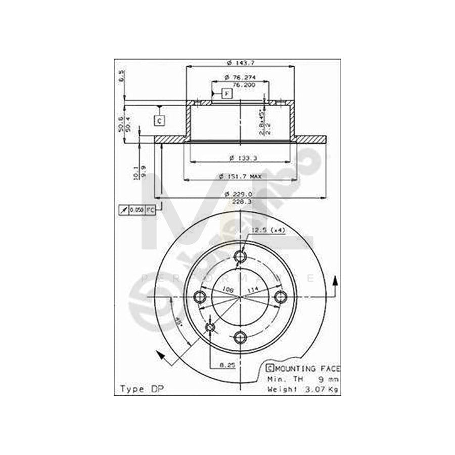 BREMBO 08.2479.10 Brake Disc Solid | ML Performance Car Parts