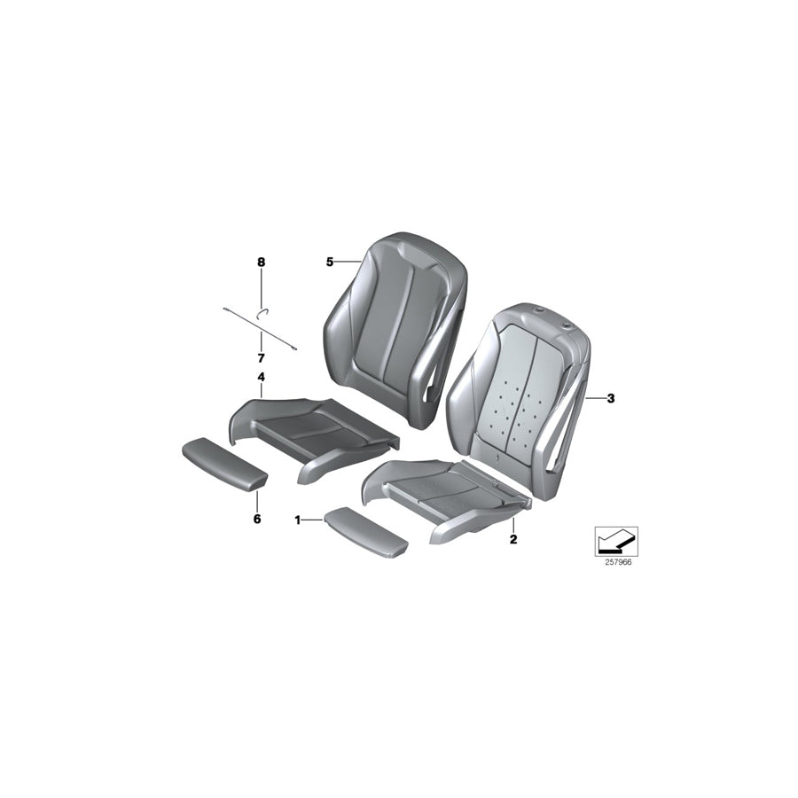 Genuine BMW 52107295147 F34 F20 F31 Leather Cover Sport Backrest Left KORALLROT (Inc. 418i, 316d & 320d) | ML Performance UK