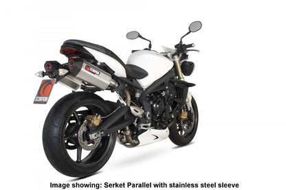 Scorpion RTR64CEO Triumph Street Triple 675 Serket Parallel Slip-On (Pair) - Carbon Fibre Sleeve | ML Performance UK UK