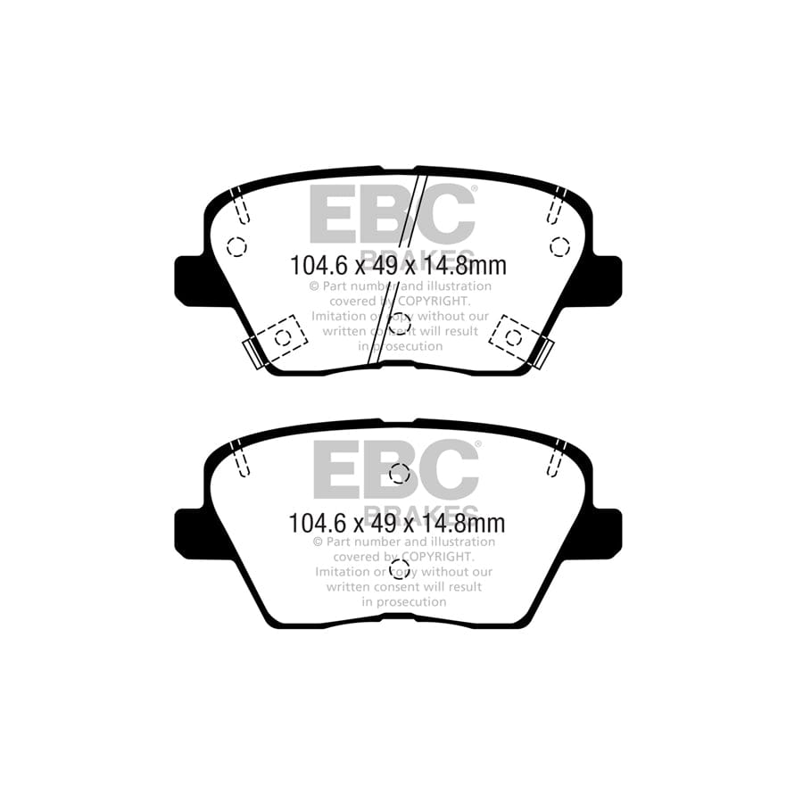 EBC PD03KR1002 Hyundai Kia Yellowstuff Rear Brake Pad & Plain Disc Kit 2 | ML Performance UK Car Parts