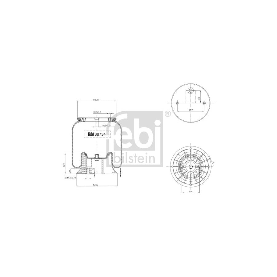 Febi Bilstein 38734 Boot, Air Suspension