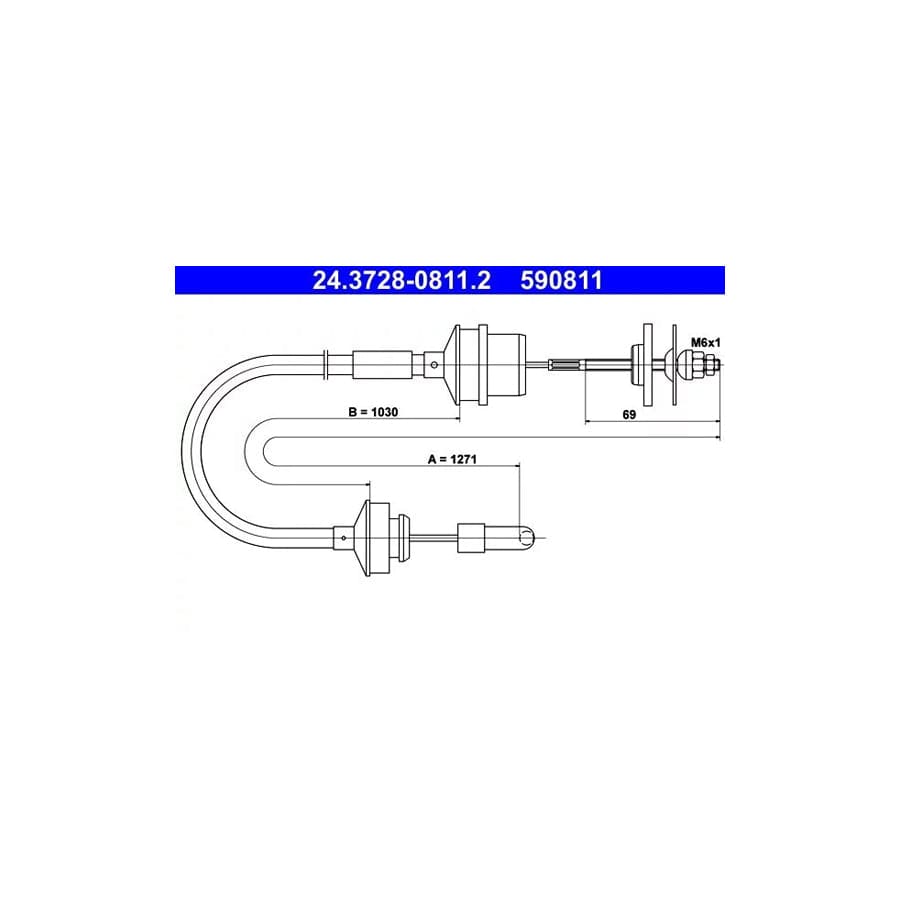 ATE 24.3728-0811.2 Clutch Cable