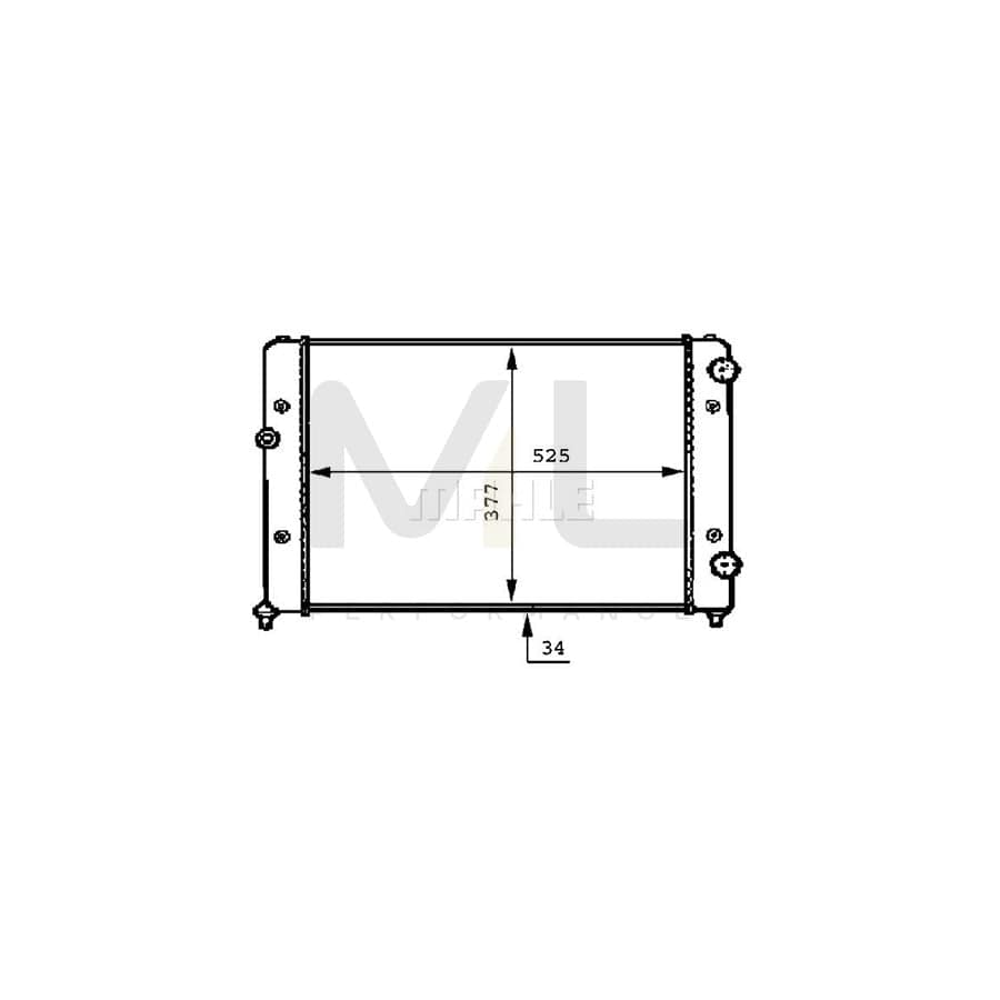 MAHLE ORIGINAL CR 507 000S Engine radiator for VW PASSAT Mechanically jointed cooling fins, Manual Transmission | ML Performance Car Parts