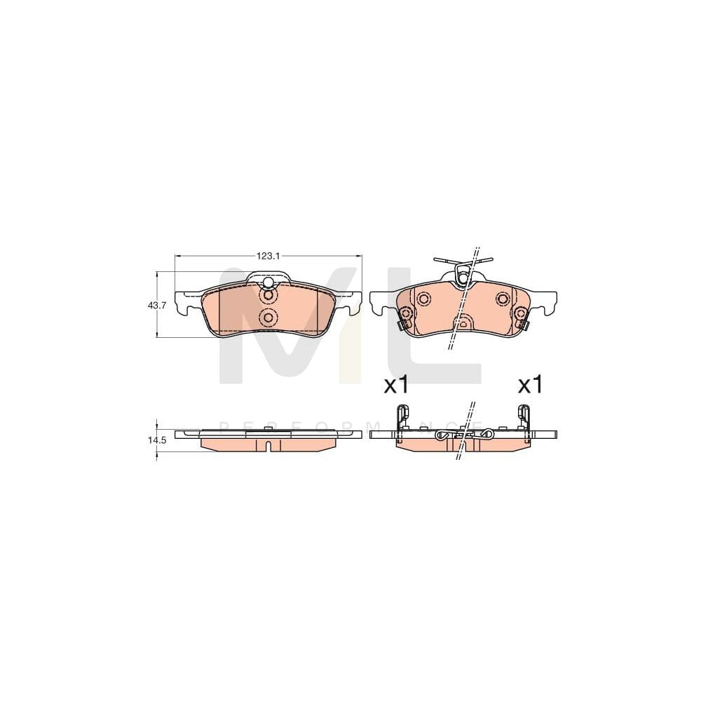 TRW Gdb3588 Brake Pad Set For Honda Civic With Acoustic Wear Warning | ML Performance Car Parts